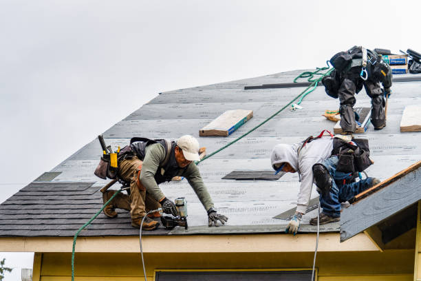 Professional Roofing technician working in Spragueville, IA